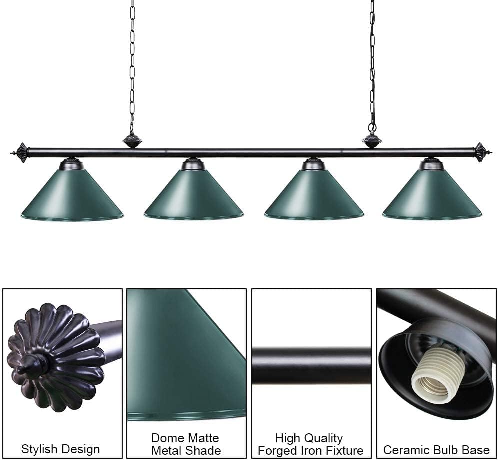 Lámpara colgante mesa billar 70pulg 4 luces 7-9ft