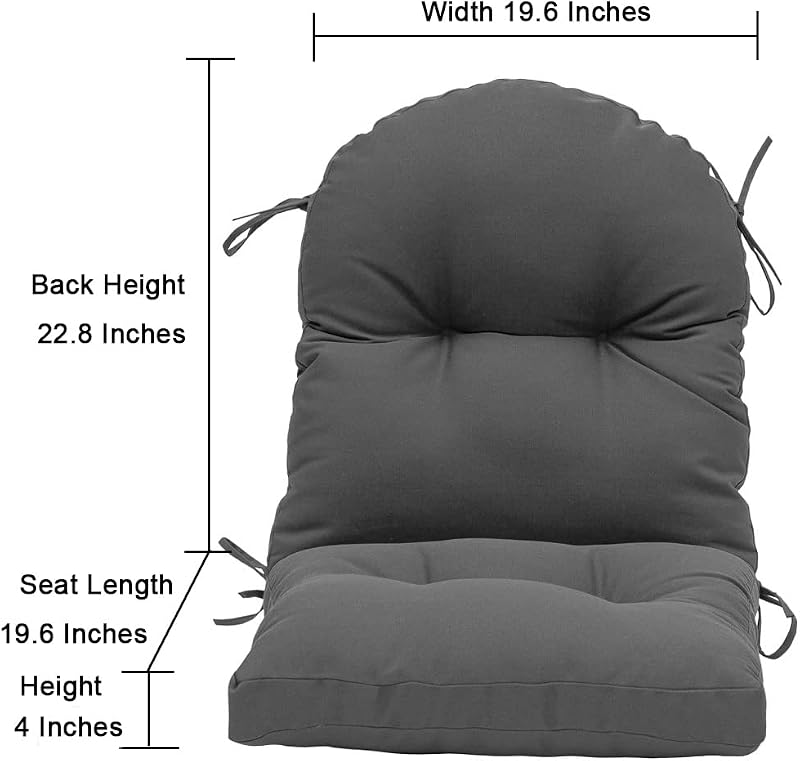 4 Cojines Silla Exterior Impermeables Antiderrap Mimbre Gris