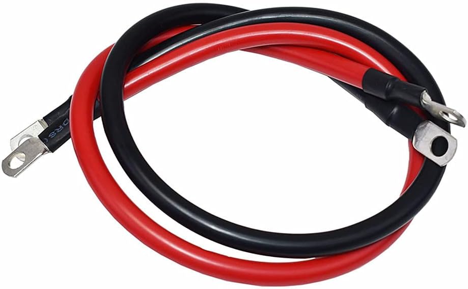 Set cables batería 4awg 20pulg inversor 3/8 lugs