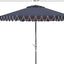 Sombrilla patio redonda 9ft borde blanco azul inclinación