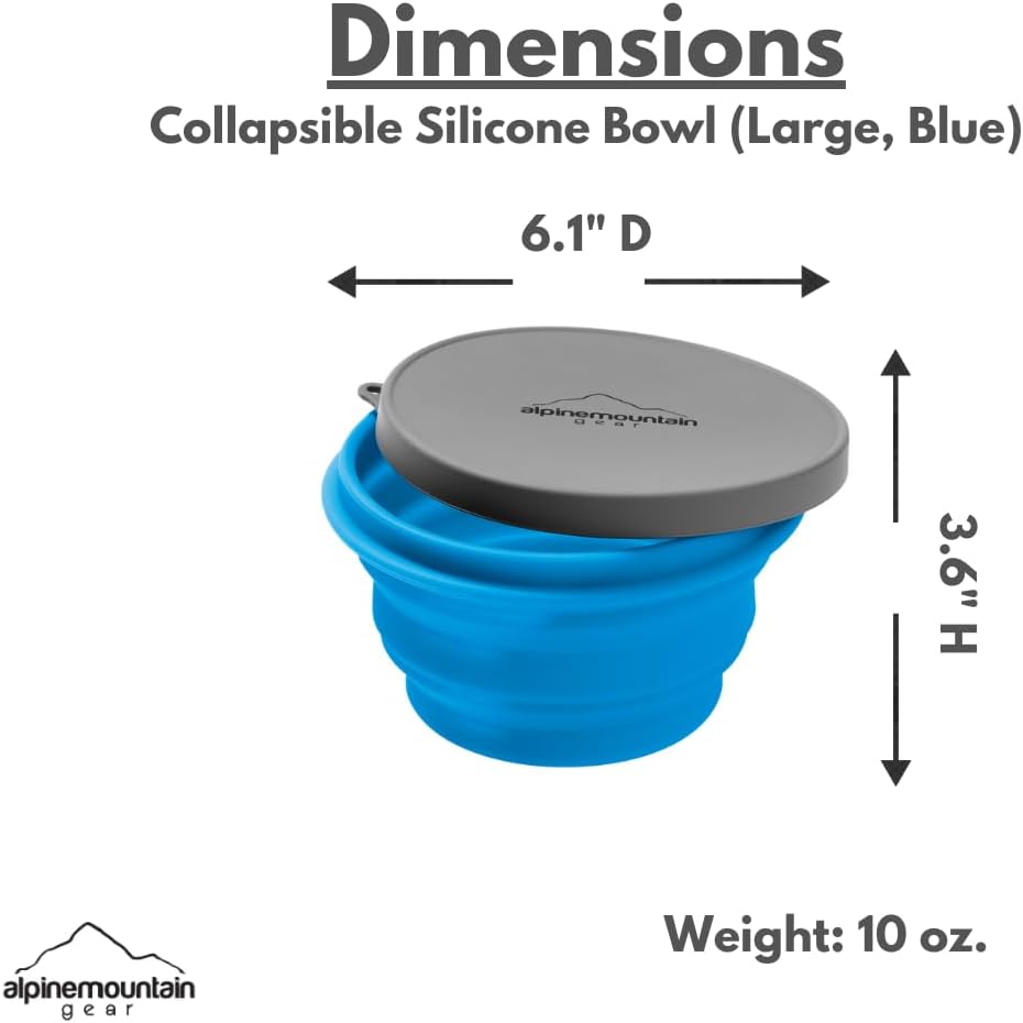 Cuenco silicona plegable grande azul