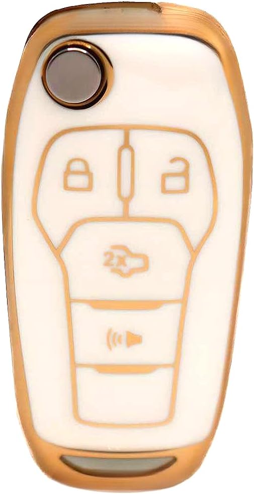 Funda llave TPU 4 botones Ford Fusion F-150 F-250 dorado blanco