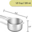 2 Pzas Tazas Medidoras Acero Inox 1/2 Taza