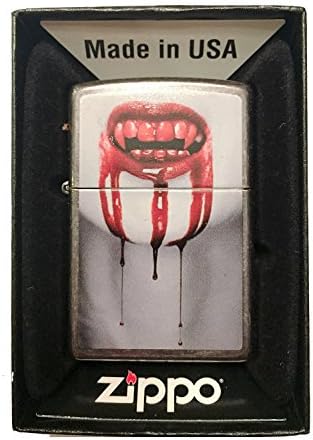 Encendedor personalizado boca vampiro sangrienta anochecer gris