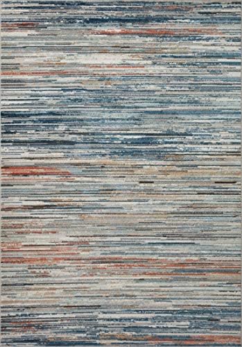Alfombra decorativa guijarro multicolor 2'8"x4" gris