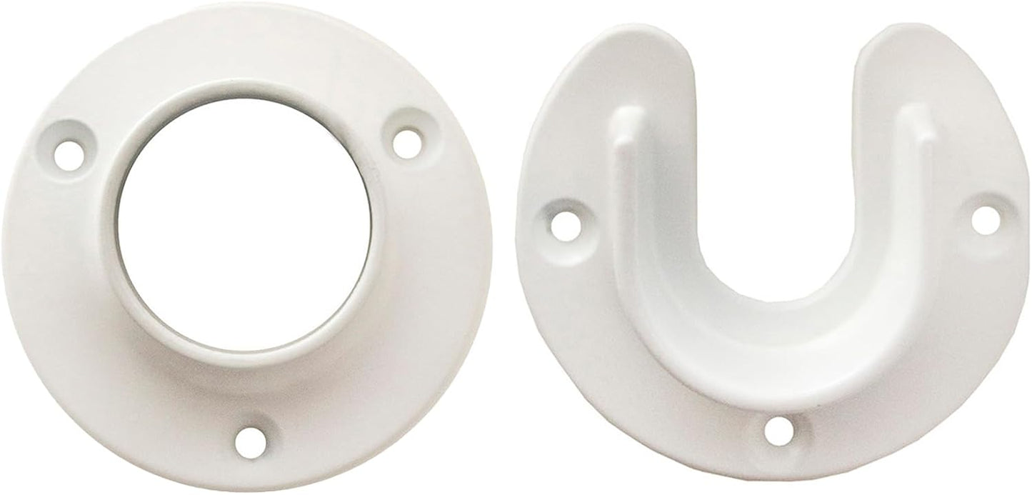 Soportes barra armario pack 5 blancos 2.75"