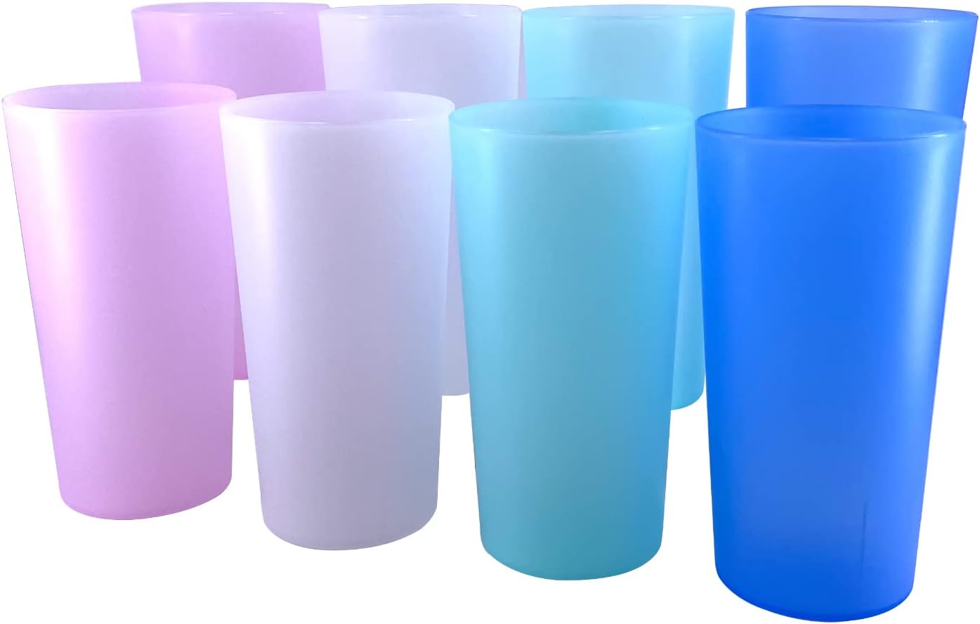 Set 8 vasos plástico irrompible 26oz reutiliz. sin BPA