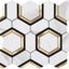 10 Azulejos adhesivos pared cocina baño blanco dorado