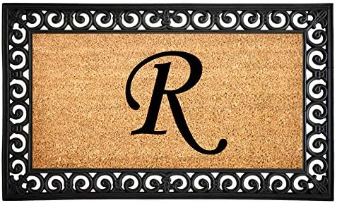 Felpudo monograma letra R 18x30pulg