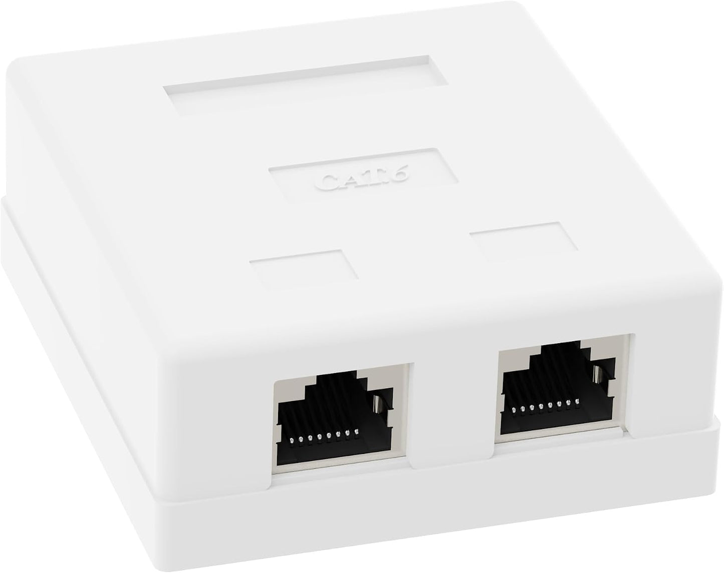 Caja montaje RJ45 blindada 2 puertos comp 5 pzas blanco