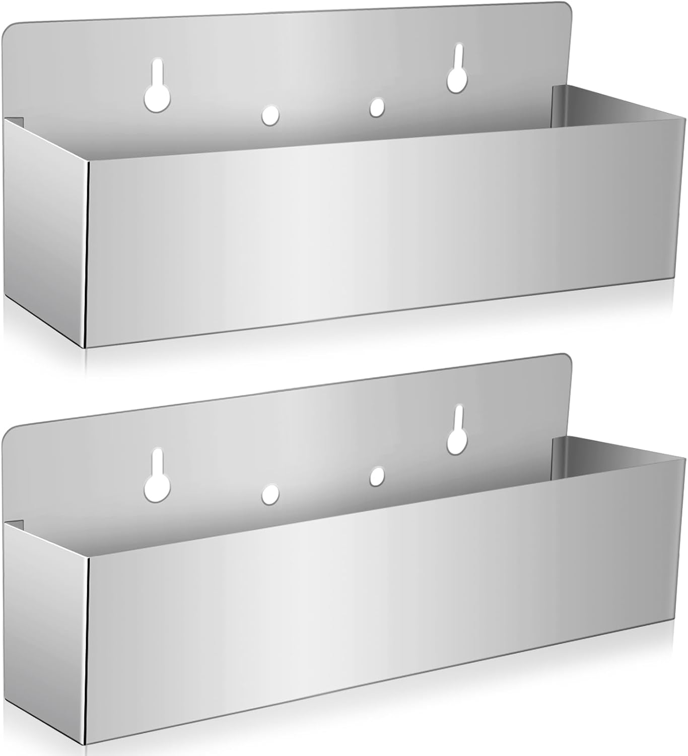 Soporte botellas licor acero inox 15" pared plateado