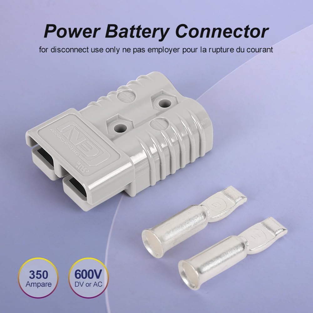 Conector batería 350A 600V carretilla elevadora 2 Pzas gris