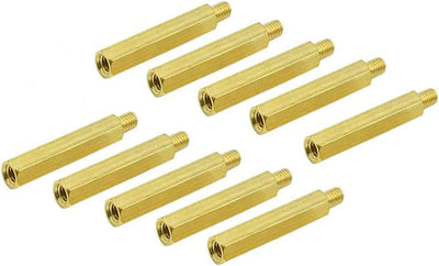 Tornillos espaciadores M4 latón hexagonal PCB dron 10 pzas dorado