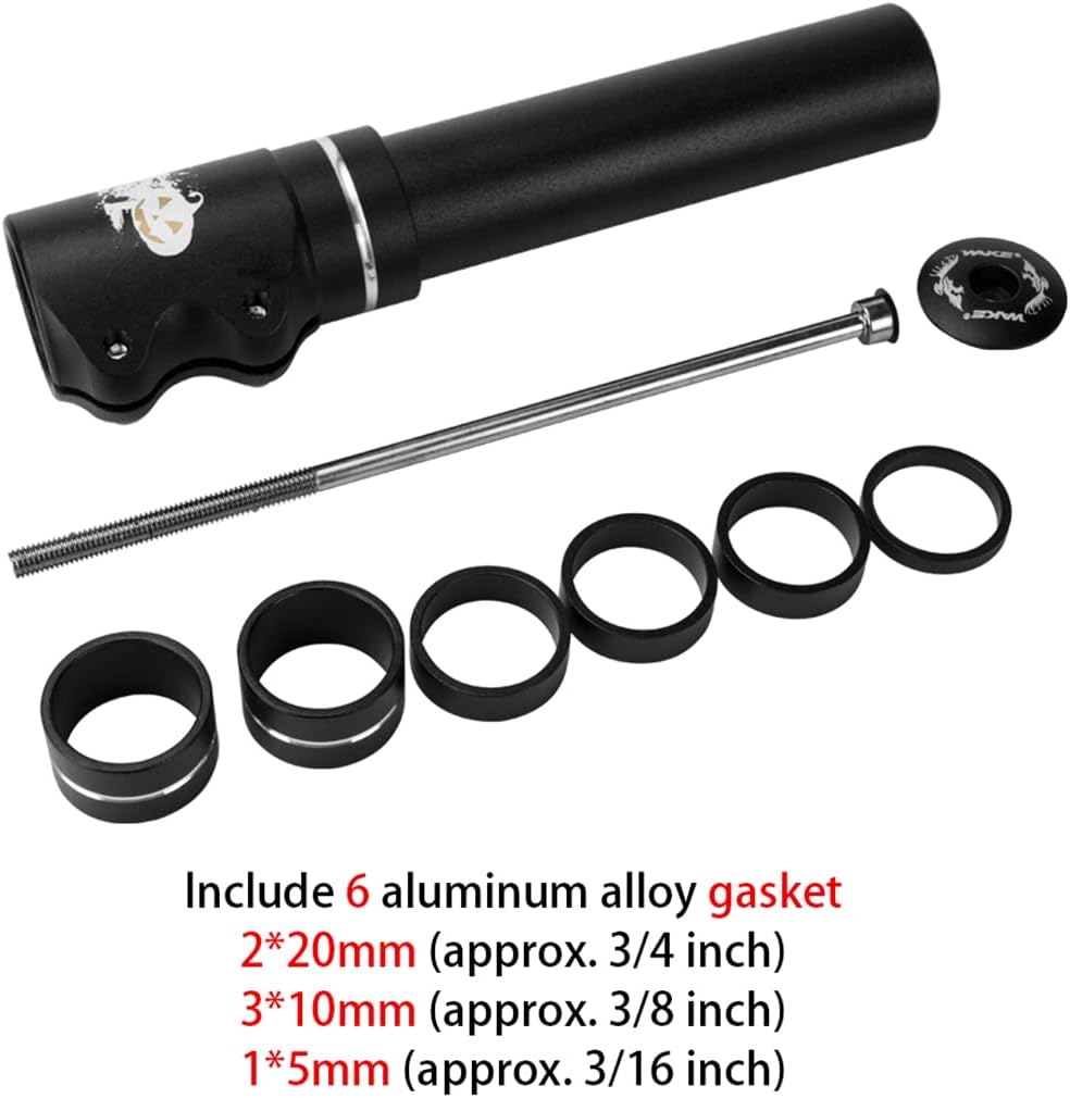 Elevador vástago bicicleta ajustable aluminio negro