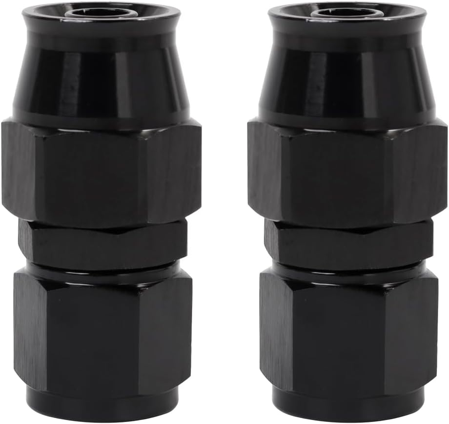Extremo manguera PTFE 0 grados recto negro 2 unids