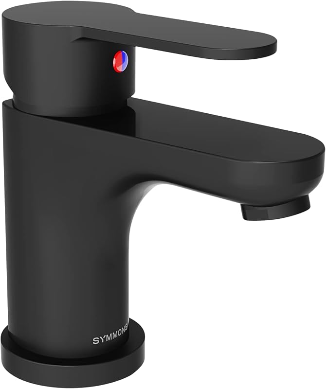 Grifo baño un solo orificio drenaje Push Pop negro mate