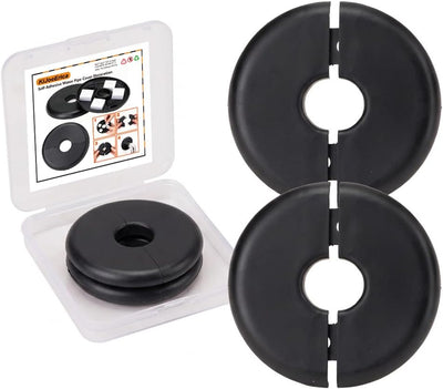 2 Pzas Brida Dividida Tubo Autoadhesiva Negro 0.6pulg