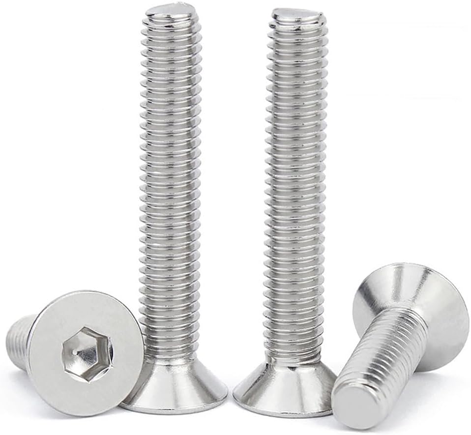 Tornillos M6 acero inox 1.969pulg cabeza plana