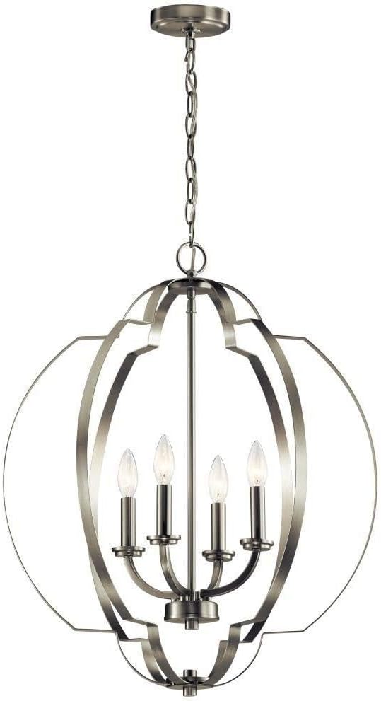 Voleta colgante 4 luces 240W níquel cepillado