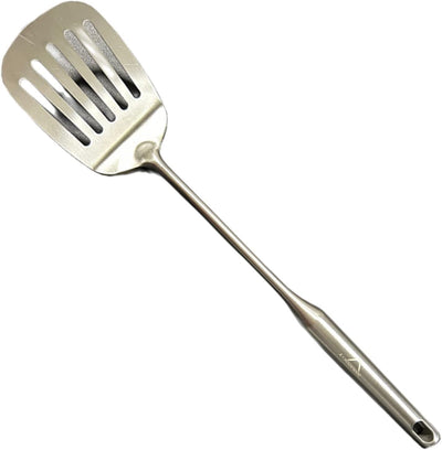 Espátula ranurada acero inox para cocina parrilla