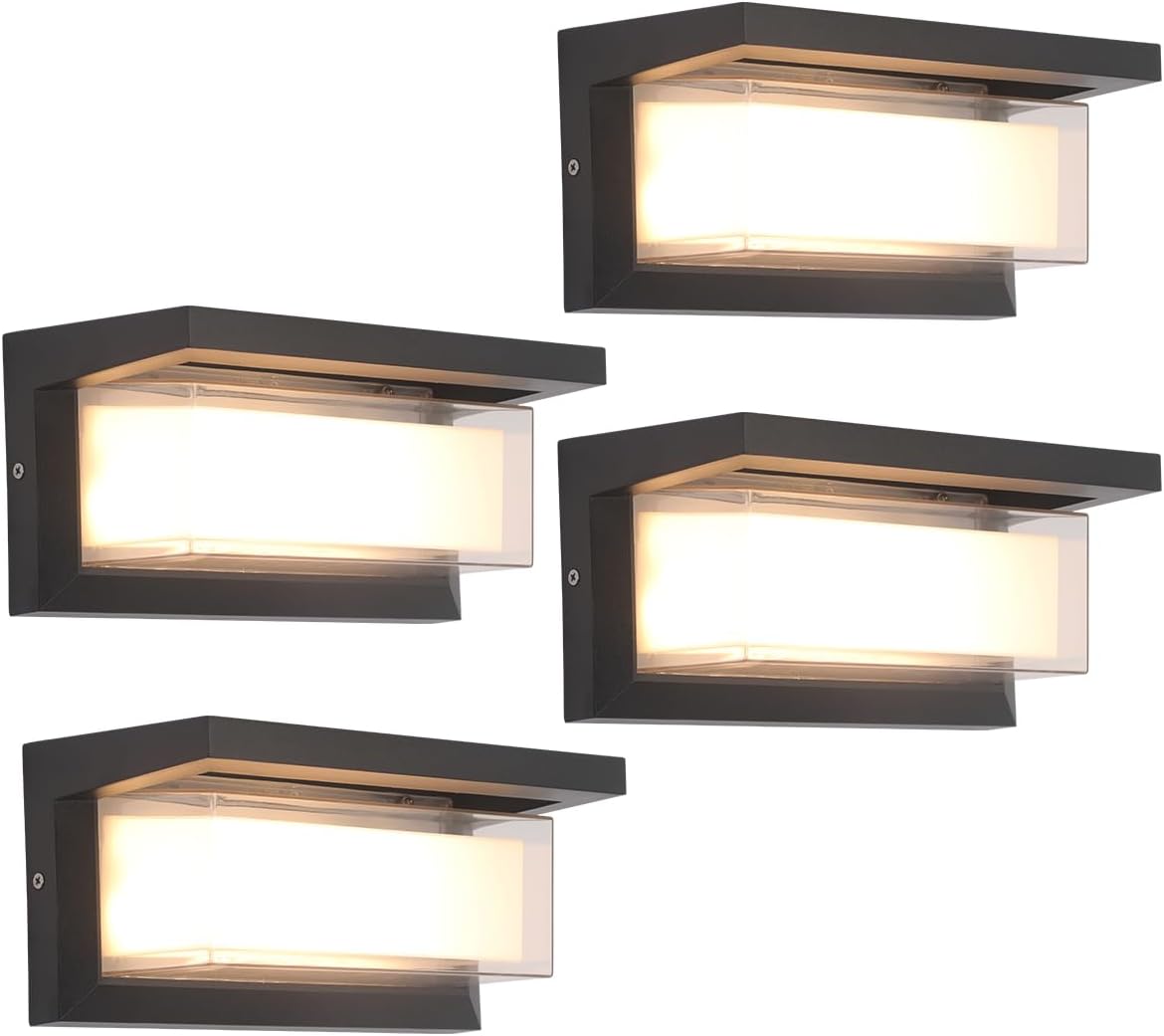 Lámpara pared exterior LED 24W 3 colores negro mate IP65