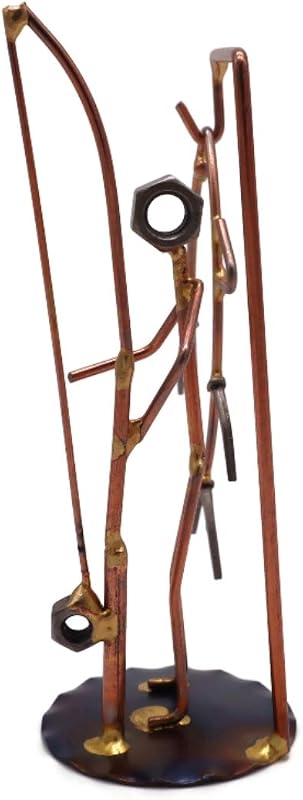 Figurilla pescador metal decoración oficina