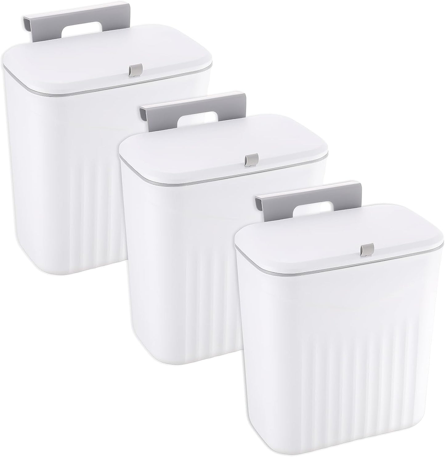 3 Pzas Cubos Basura Colgantes con Tapa para Cocina