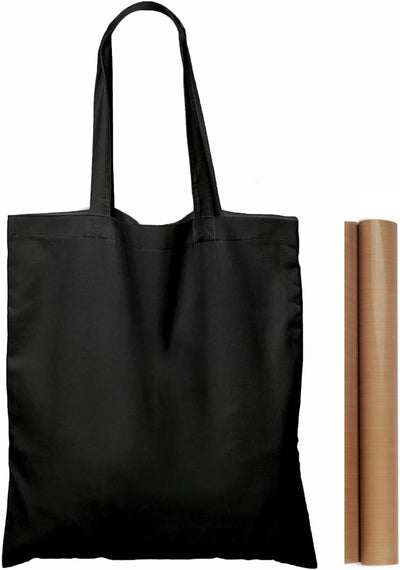 5 Pzas Bolsas Algodón Negro 15x16" con Teflón