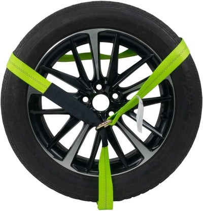 4 Correas Amarre Auto 2" x8ft para Remolque Lazo Verde