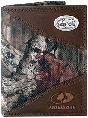 Billetera triple concho cuero roble musgoso hombre