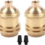 2 Lámparas colgantes E26/E27 latón natural interruptor