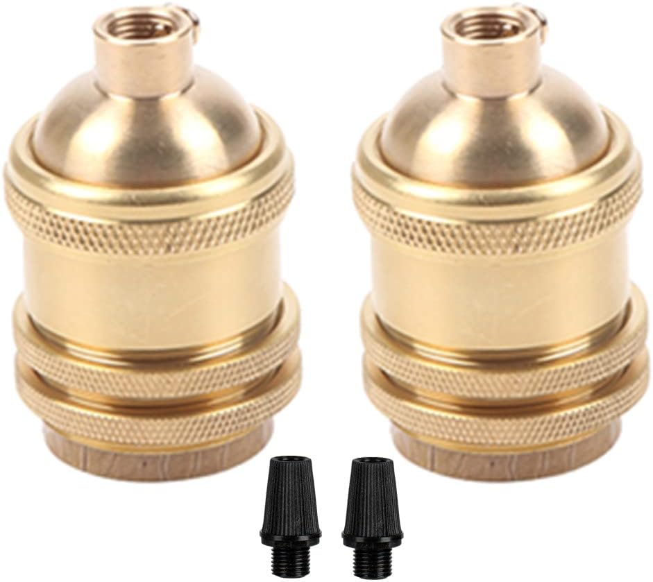 2 Lámparas colgantes E26/E27 latón natural interruptor