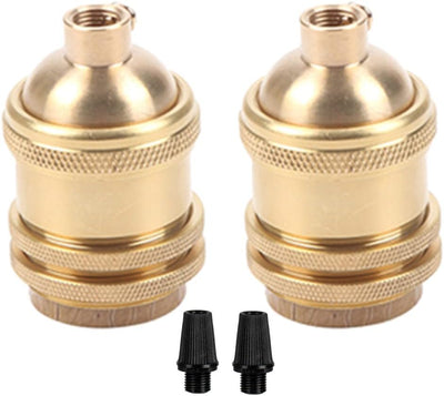 2 Lámparas colgantes E26/E27 latón natural interruptor