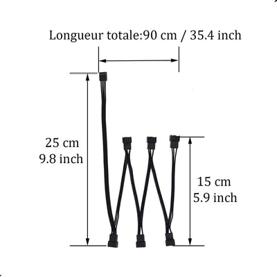 Divisor ventilador PC 1-6 vías con funda
