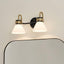 Lámpara tocador 2 luces 19.25pulg cristal opalo negro bronce