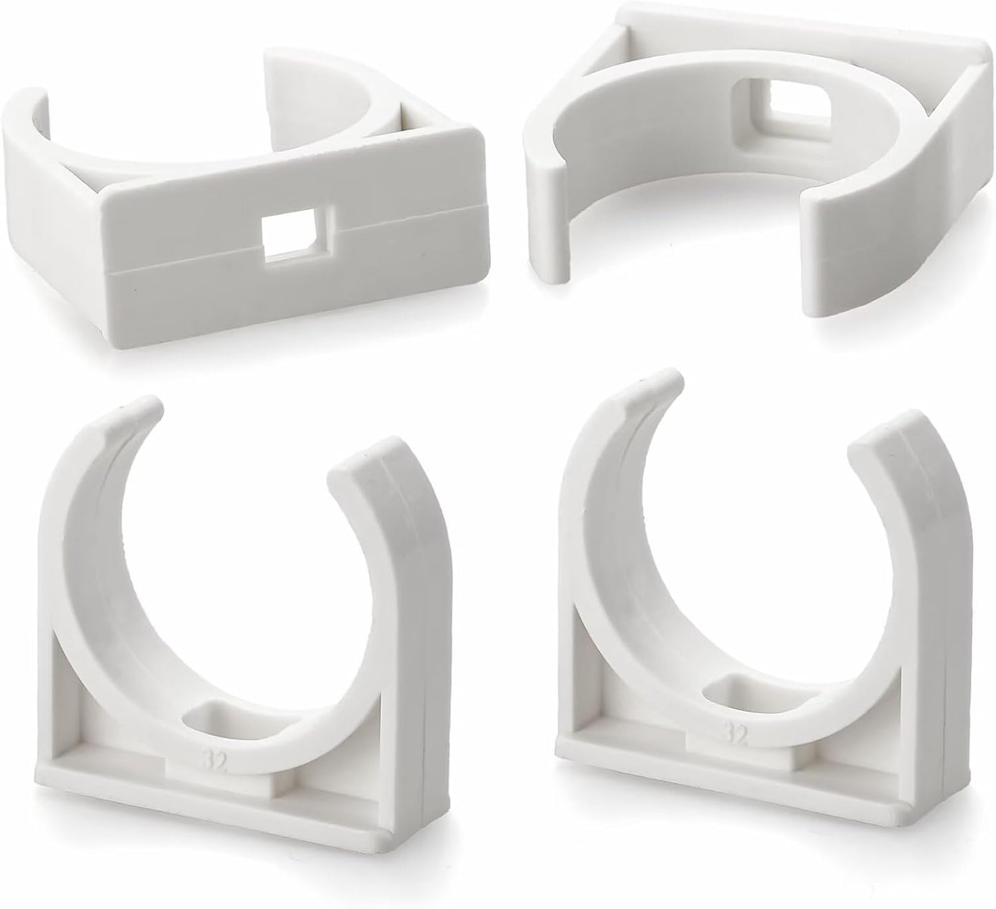 Abrazaderas U PVC 50mm 20uds soporte manguera alta resistencia