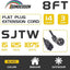 Cable extensión enchufe plano 14/3 15A negro 3 clavijas