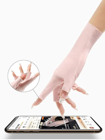 Guantes protección solar mujer seda helada medio dedo verano