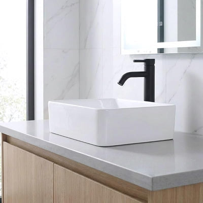 Fregadero baño pequeño 16x12" cerámica blanca