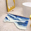 Alfombra baño azul ondas océano antiderrap lavable