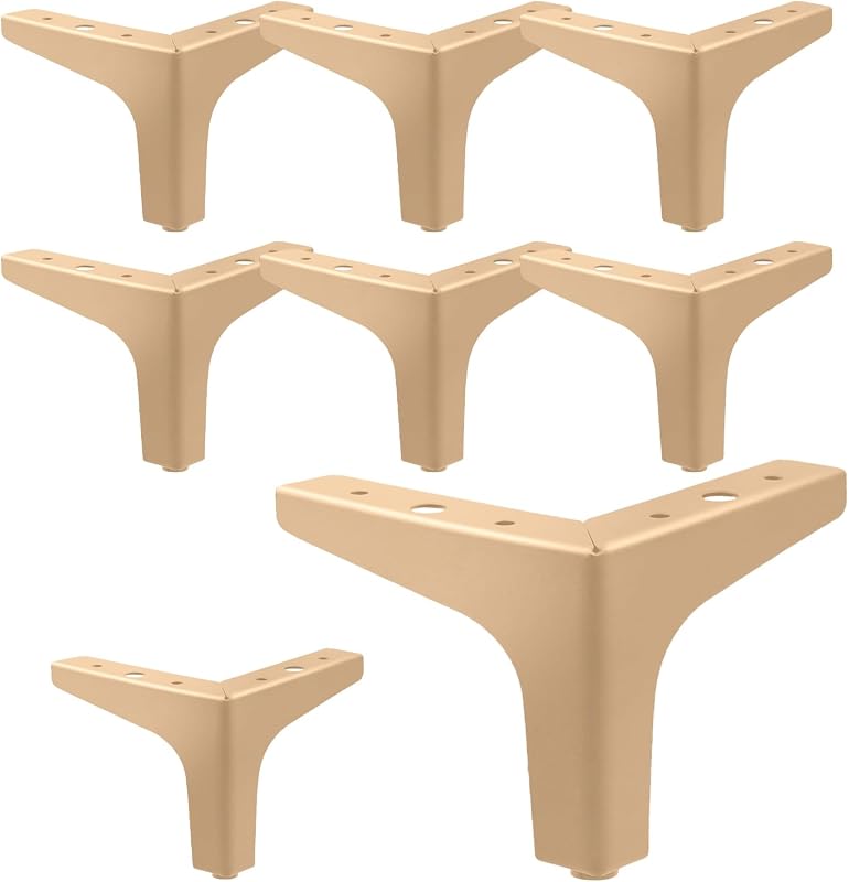 Set 8 Patas Sofá Metálicas Doradas 4" Triangulares
