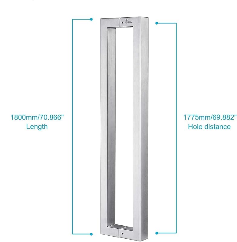 Manija puerta acero inox 304 71pulg acabado cepillado