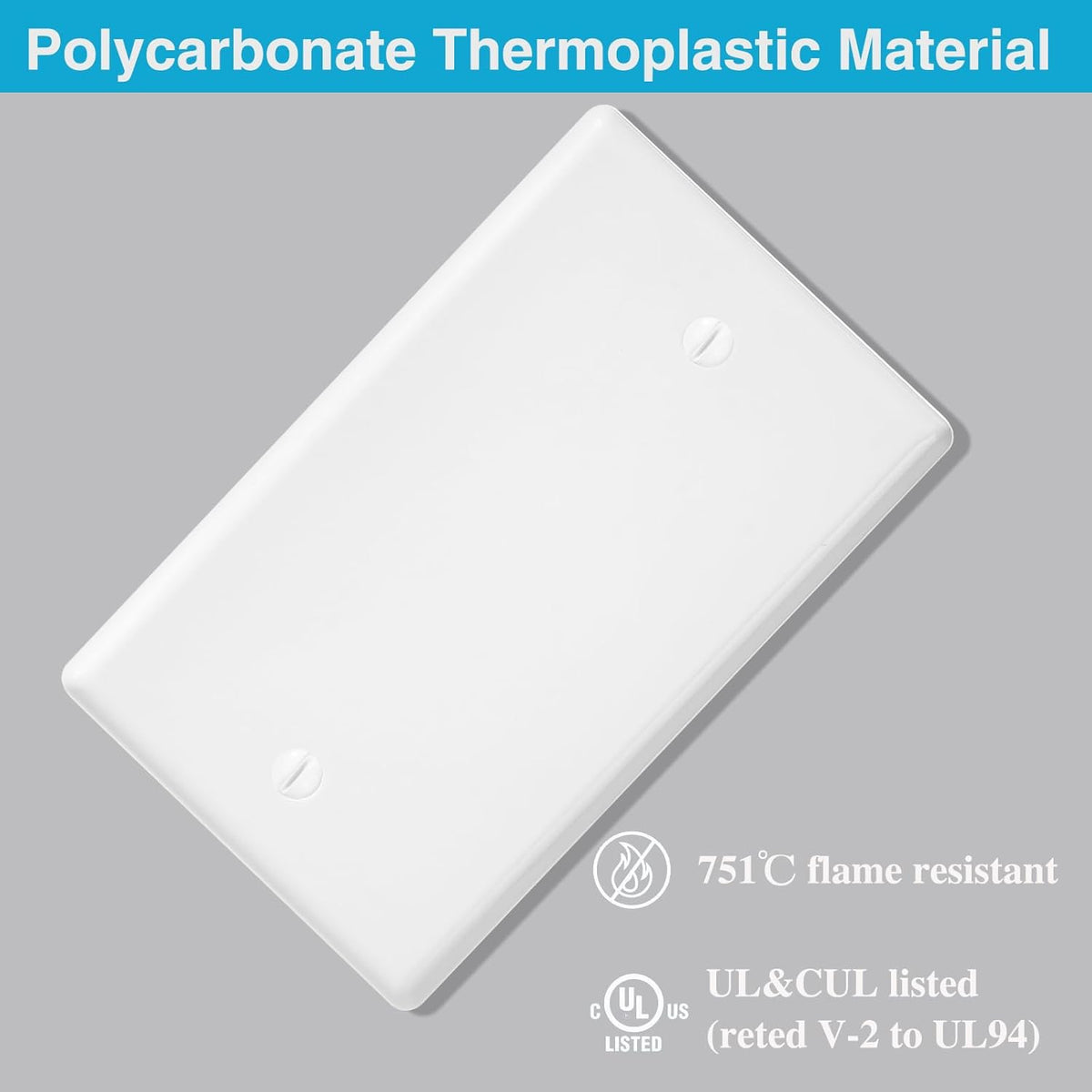 20 Cubiertas Placa Pared Blancas Salida Interruptor Termoplástico