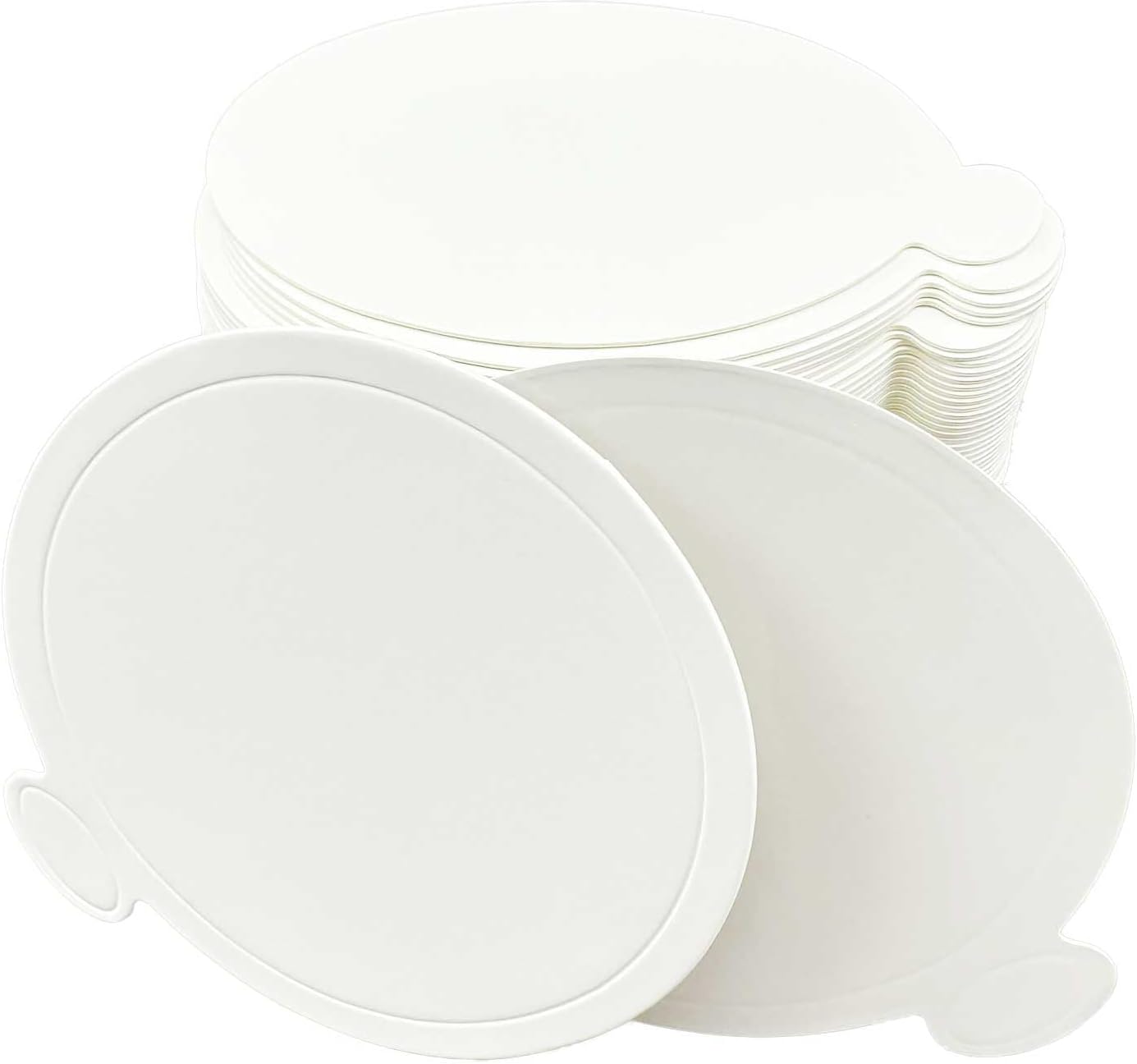 100 Platos Postre Blancos Cartón Resistente Grasa 3.5pulg