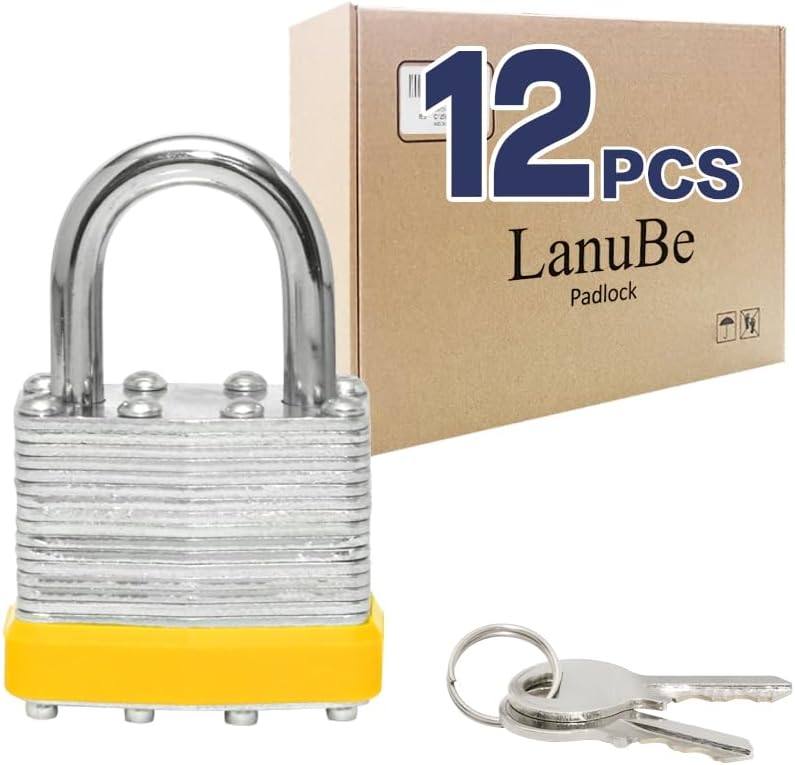 Candado laminado con llave 1.575" pack 12