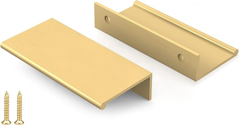 10 Tiradores Dorados Mate para Gabinete de Cocina 2-1/2"