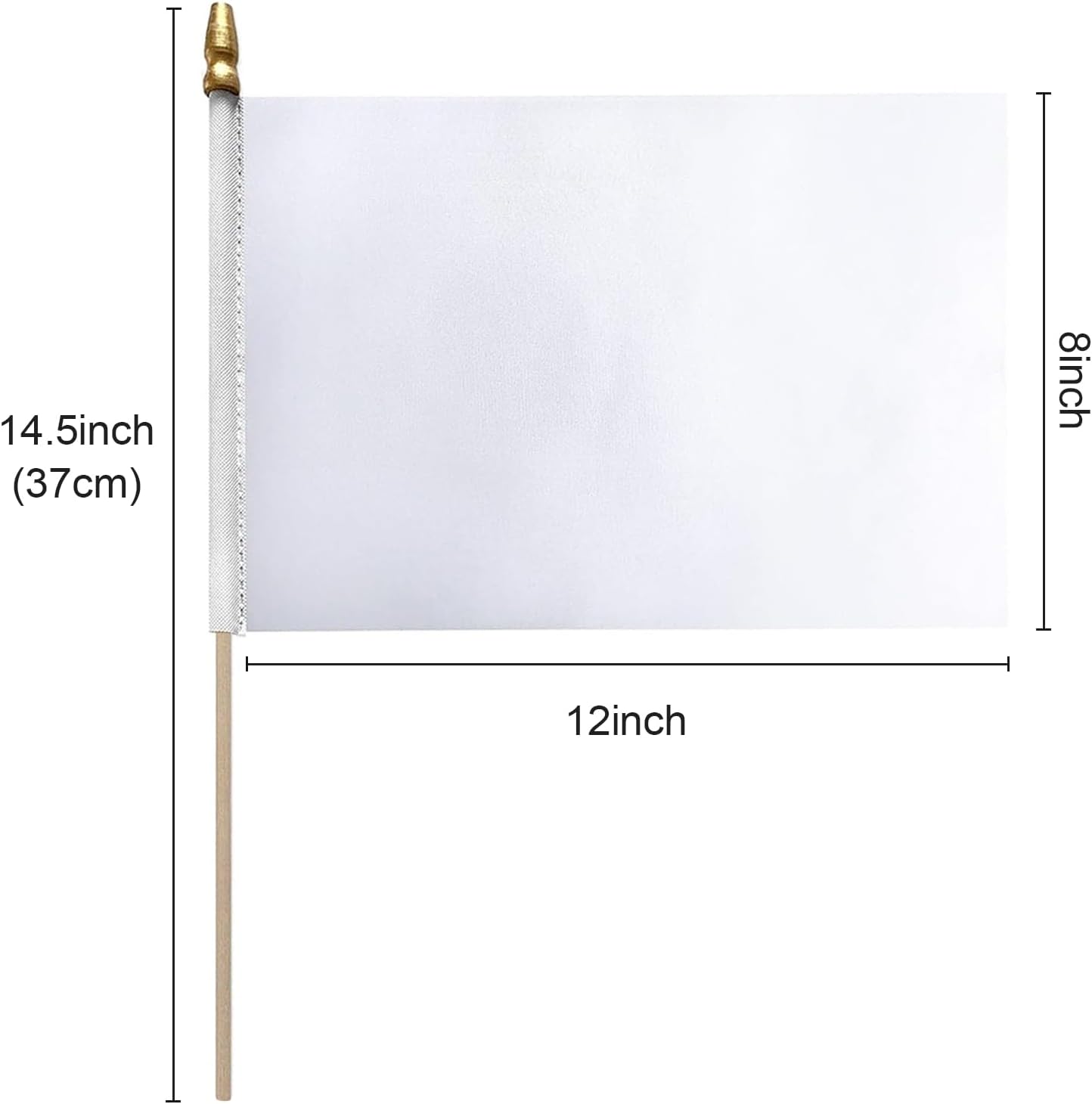 12 Banderas Blancas 8x12pulg Decoración