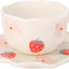 Taza cerámica con platillo irregular diseño único 6oz café té