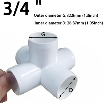 Conector T PVC 3/4" salida lateral 90grados