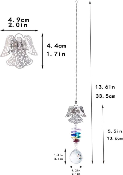 Atrapasol cristal ángel guardián para espejo coche